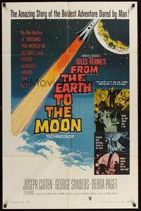 2p260 FROM THE EARTH TO THE MOON 1sh '58 Jules Verne's boldest adventure dared by man!