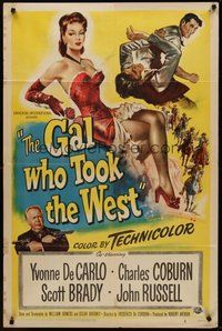 2p262 GAL WHO TOOK THE WEST 1sh '49 full-length art of sexy Yvonne De Carlo!