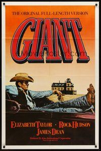 2p273 GIANT 1sh R83 James Dean, Elizabeth Taylor, Rock Hudson, directed by George Stevens!