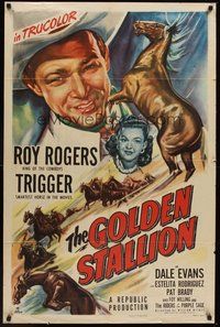 2p286 GOLDEN STALLION 1sh '49 Roy Rogers, Dale Evans, Trigger & The Riders of the Purple Sage!