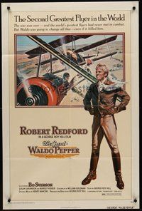 2p306 GREAT WALDO PEPPER 1sh '75 George Roy Hill, Robert Redford, Susan Sarandon, aviation art!