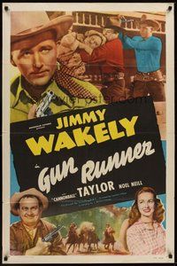 2p311 GUN RUNNER 1sh '49 Jimmy Wakely, Cannonball Taylor & Noel Neill in western action!