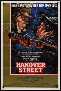 2p317 HANOVER STREET 1sh '79 cool art of Harrison Ford & Lesley-Anne Down in World War II!