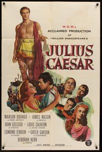 2p413 JULIUS CAESAR 1sh '53 art of Marlon Brando, James Mason & Greer Garson, Shakespeare!