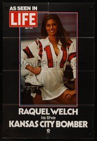 2p417 KANSAS CITY BOMBER LIFE teaser 1sh '72 sexy roller derby girl Raquel Welch, hottest on wheels!