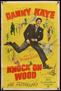 2p431 KNOCK ON WOOD 1sh '54 great full-length image of dancing Danny Kaye, Mai Zetterling!