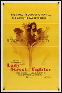 2p442 LADY STREET FIGHTER 1sh '85 she makes the good guys happy & she makes the bad guys bleed!