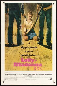 2p466 LOLLY-MADONNA XXX revised style B 1sh '73 artwork of hostage Season Hubley held at gunpoint!
