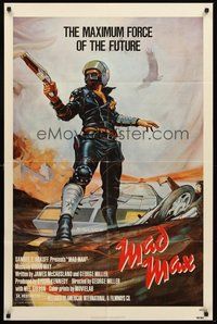 2p486 MAD MAX 1sh '80 art of wasteland cop Mel Gibson, George Miller Australian sci-fi classic!