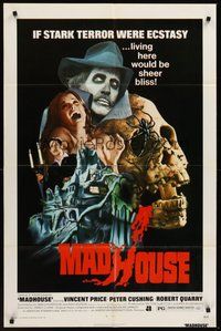 2p488 MADHOUSE 1sh '74 if stark terror were ecstasy, this would be the place to live!
