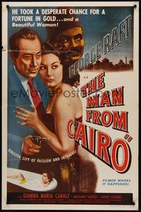 2p501 MAN FROM CAIRO 1sh '53 Dramma nella Kasbah, George Raft & Gianna Maria Canale in Egypt!