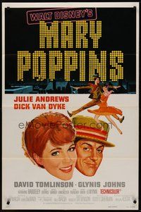 2p512 MARY POPPINS style A 1sh R73 Julie Andrews & Dick Van Dyke in Walt Disney's musical classic!