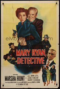 2p513 MARY RYAN, DETECTIVE 1sh '50 Gangland falls for Marsha Hunt, the cop in skirts!