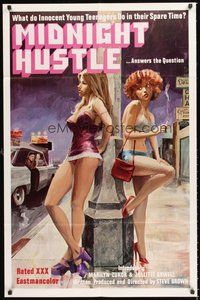 2p533 MIDNIGHT HUSTLE 1sh '78 great sexy artwork of innocent young teens as hookers!