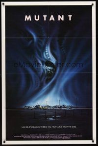 2p575 MUTANT 1sh '84 mankind's deadliest threat, cool horror art by Gary Meyer!