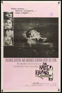 2p606 NIGHT OF THE IGUANA 1sh '64 Richard Burton, Ava Gardner, Sue Lyon, Deborah Kerr, John Huston