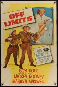 2p622 OFF LIMITS 1sh '53 soldiers Bob Hope & Mickey Rooney, sexy Marilyn Maxwell!