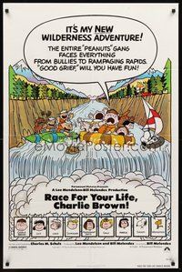 2p715 RACE FOR YOUR LIFE CHARLIE BROWN 1sh '77 Charles M. Schulz, art of Snoopy & Peanuts gang!