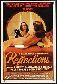 2p729 REFLECTIONS 1sh '77 Annette Haven, great sexy mirror artwork by Giguilliat!