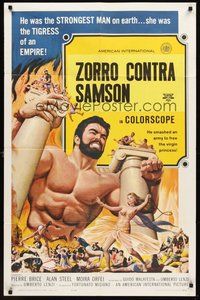 2p765 SAMSON & THE SLAVE QUEEN 1sh '64 Umberto Lenzi's Zorro contro Maciste, great art of Samson!