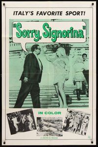 2p824 SORRY, SIGNORINA 1sh '60s Italy's favorite sport, watching sexy women!