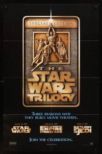 2p849 STAR WARS TRILOGY DS 1sh '97 George Lucas, Empire Strikes Back, Return of the Jedi!