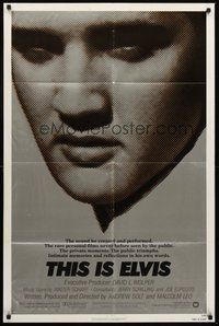 2p902 THIS IS ELVIS 1sh '81 Elvis Presley rock 'n' roll biography, portrait of The King!