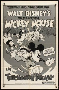 2p918 TOUCHDOWN MICKEY 1sh R74 Walt Disney, great cartoon art of Mickey Mouse playing football!