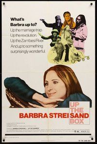 2p935 UP THE SANDBOX style B 1sh '73 many images of wacky Barbra Streisand!