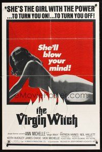 2p947 VIRGIN WITCH 1sh '72 Ann Michelle occult horror, sexy image of naked girl!