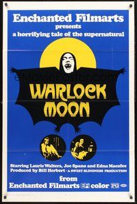 2p957 WARLOCK MOON 1sh '75 Laurie Walters in a horrifying tale of the supernatural!