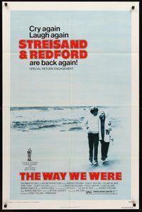 2p961 WAY WE WERE 1sh R75 Barbra Streisand & Robert Redford walk on the beach!
