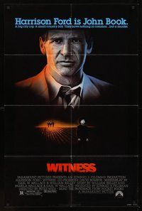 2p981 WITNESS 1sh '85 big city cop Harrison Ford in Amish country, directed by Peter Weir!