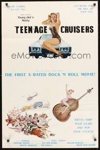 2p995 YOUNG HOT 'N' NASTY TEENAGE CRUISERS 1sh '77 Serena & John Holmes in 1st x-rated rock movie!