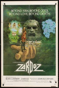 2p999 ZARDOZ int'l 1sh '74 fantasy art of Sean Connery, who has seen the future and it doesn't work!