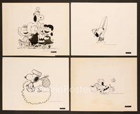 2r397 SNOOPY COME HOME 4 8x10s '72 Peanuts, Charlie Brown, great Schulz art of Snoopy & Woodstock!