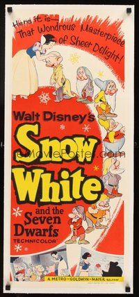 2s197 SNOW WHITE & THE SEVEN DWARFS linen Aust daybill R60s Disney animated cartoon fantasy classic!