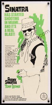 2s203 TONY ROME linen Aust daybill '67 different full-length artwork of detective Frank Sinatra!