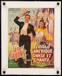 2s102 YANKEE DOODLE DANDY linen Belgian '40s James Cagney classic biography of George M. Cohan!
