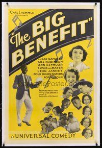 2s303 BIG BENEFIT linen 1sh '33 Bill Bojangles Robinson obscure musical comedy short!
