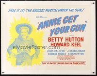 2s009 ANNIE GET YOUR GUN linen British quad R50s Betty Hutton as the greatest sharpshooter!