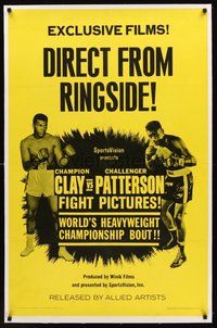 2s338 CLAY VS. PATTERSON linen 1sh '65 Muhammad Ali & Floyd Patterson fight in Las Vegas!