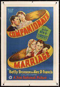 2s341 COMPANIONATE MARRIAGE linen 1sh '28 two couples symbolically trapped by their wedding rings!