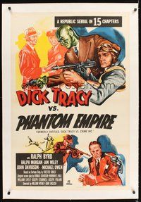 2s355 DICK TRACY VS. CRIME INC. linen 1sh R52 detective Ralph Byrd vs the Phantom Empire!