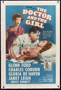 2s358 DOCTOR & THE GIRL linen 1sh '49 Glenn Ford, Janet Leigh, Charles Coburn, Gloria De Haven