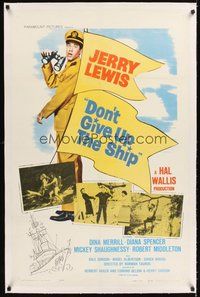 2s361 DON'T GIVE UP THE SHIP linen 1sh '59 full-length image of Jerry Lewis in Navy uniform!