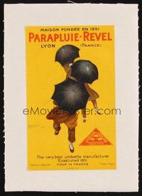 2s231 PARAPLUIE-REVEL linen French 5x7 poster '22 umbrella ad with art by Leonetto Cappiello!