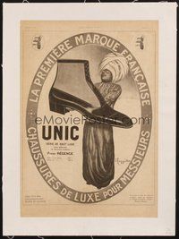 2s229 UNIC linen French magazine page '23 shoe advertisement with art by Leonetto Cappiello!