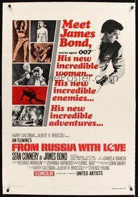 2s384 FROM RUSSIA WITH LOVE linen 1sh R80 Sean Connery is Ian Fleming's James Bond 007!