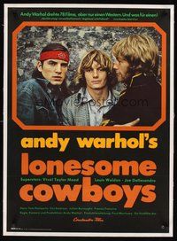 2s062 LONESOME COWBOYS linen German '72 Andy Warhol surreal western starringJoe Dallesandro!